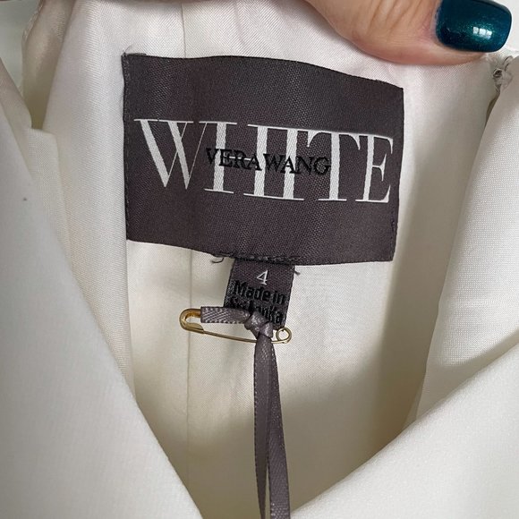 NWT White by Vera Wang Asymmetric Ruffle Spaghetti Strap Dress - Picture 5 of 8